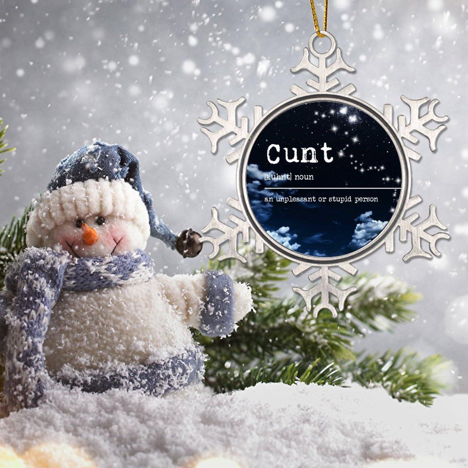 CowkissSign CowkissSign Cunt Ornaments - Christmas Cunt Definition Ornament - Typography Post Print Christmas Stocking Filling Gift Noun Definition Christmas Ornaments New Year Gift to Family