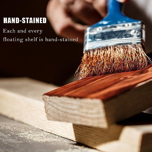 JOLLYMER JOLLYMER Floating Wood Mantel Shelf,Rustic Fireplace Mantel Decor,Farmhouse Shelf (60\" W x 6\" D x 6\" H)