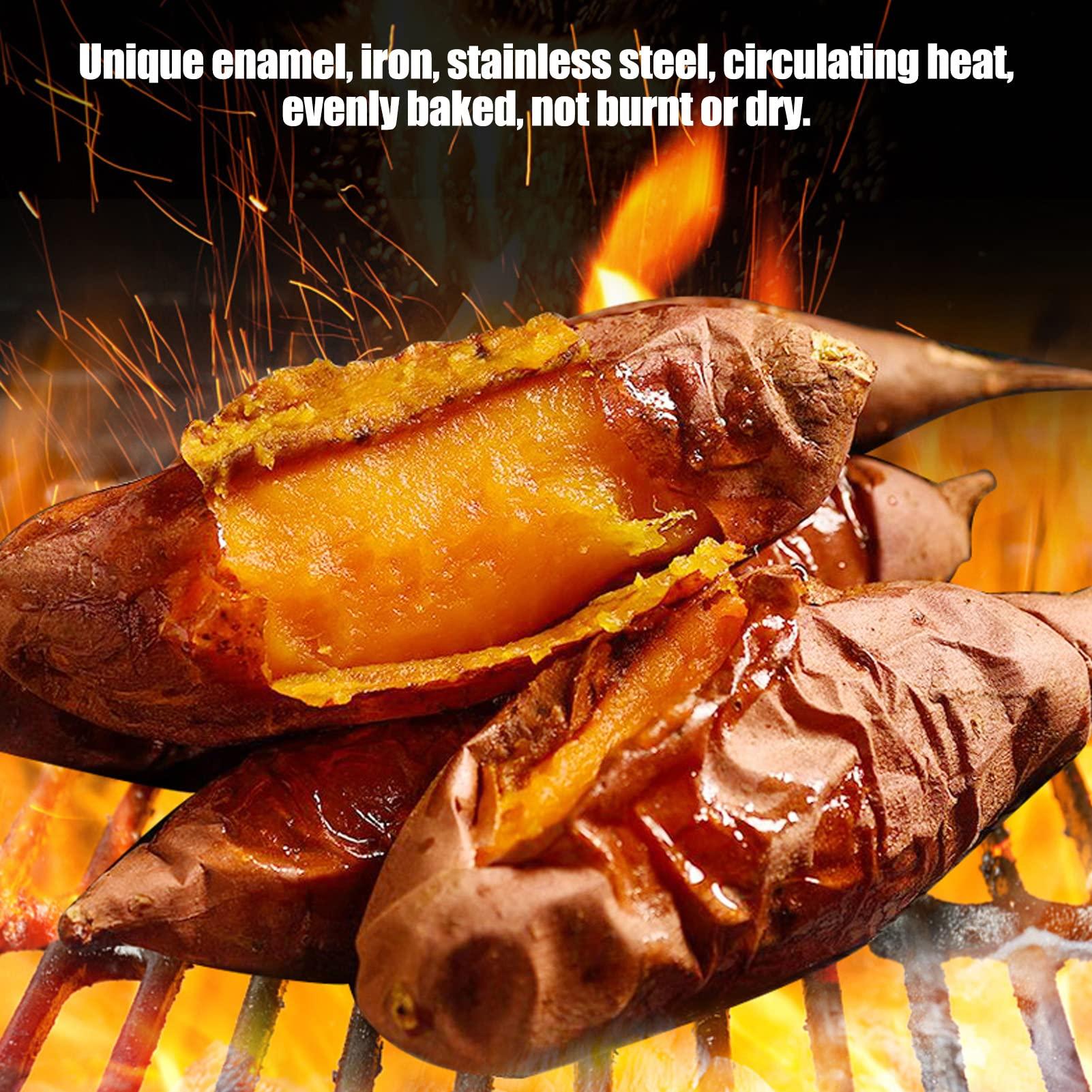 lvifloae Roasting Pan with Lid Round Roaster Speckled Black Enamel on Steel Circular Spot Finish Non Stick Pot 28cm For Household Kitchen 2.5 lb. CapacityThe bottom has exhaust holes