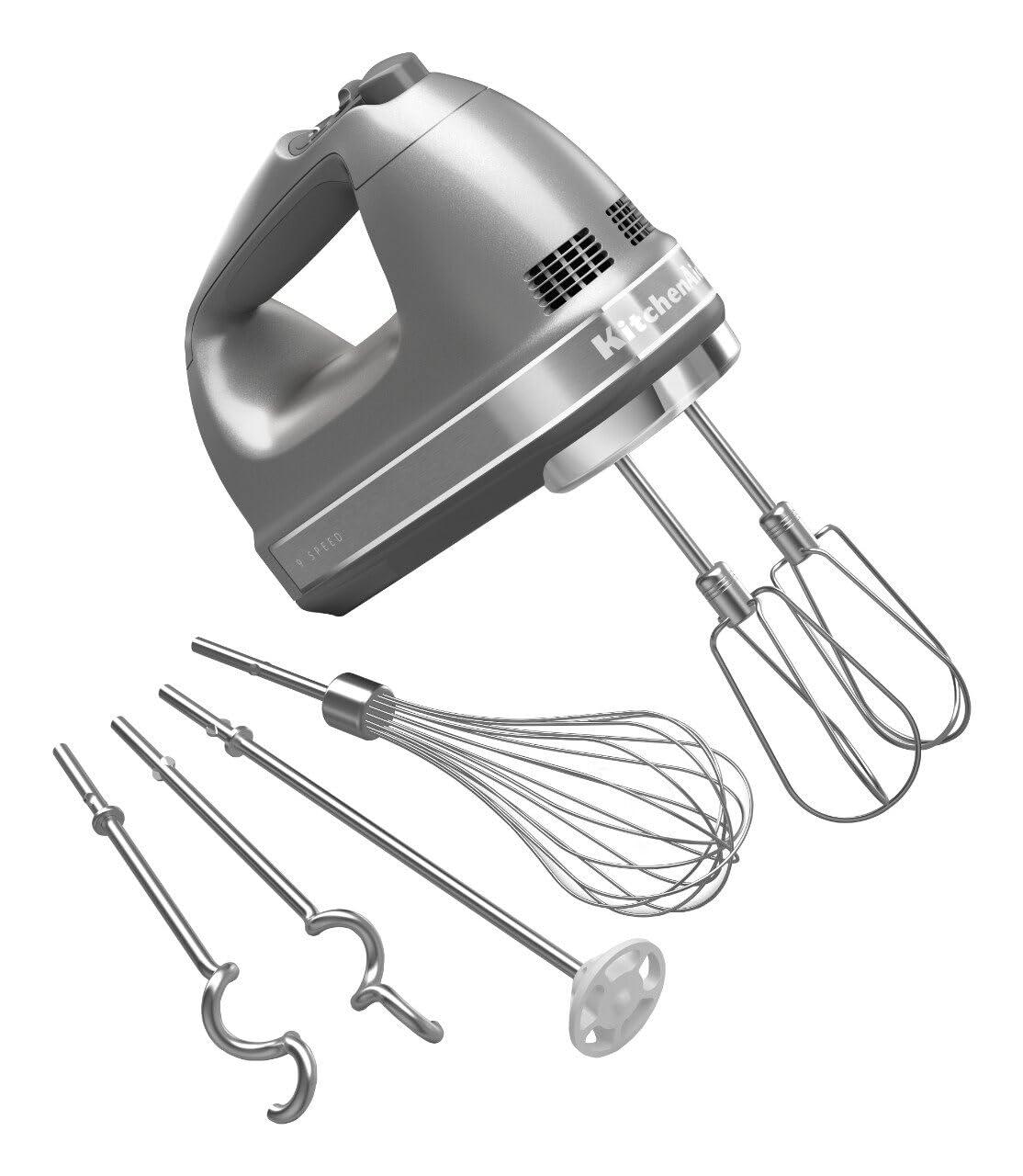 KitchenAid KitchenAid 9-Speed Digital Hand Mixer with Turbo Beater II Accessories and Pro Whisk - Contour Silver