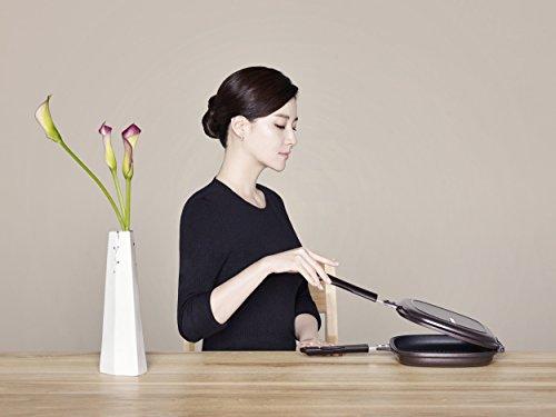 Happycall Happycall Titanium Nonstick Double Pan, Omelette Pan, Flip Pan, Square, Dishwasher Safe, PFOA-free, Brown (Standard)