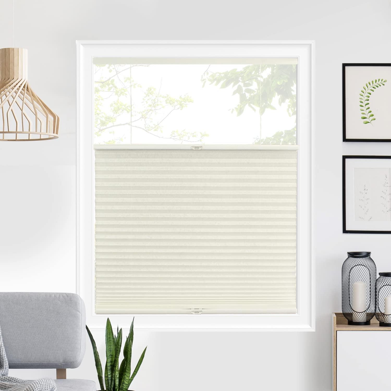 CHICOLOGY CHICOLOGY Cellular Shades, Top Down Bottom Up Shades, Custom Blinds for Windows, Window Shades for Home, Door Blinds, Window Coverings, Cellular Blinds, Buttercream (Light Filtering), 28.5" W x 64" H