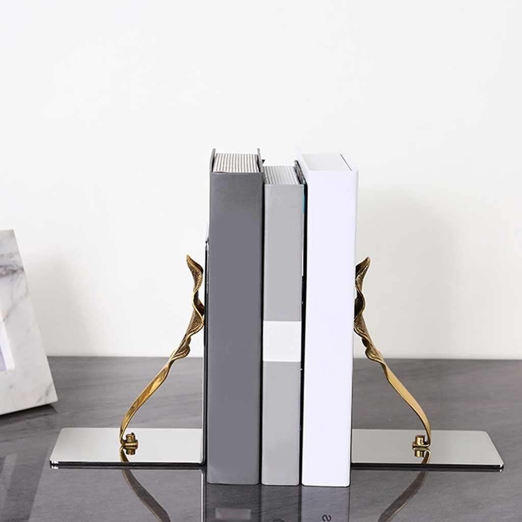HIHELO Book Ends to Hold Books Heavy Duty Book Ends to Hold Books, Shelf Bookends, Heavy Duty Bookends, Metal Bookends, Decorative Bookend for Book Desks Bookends Decorative
