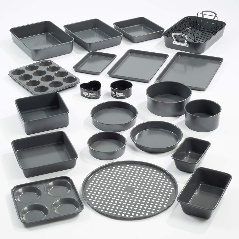 Prochef Prochef KB1067 8-inch Teflon Shallow Loose Base Cake Tin, Graphite, Grey, Medium