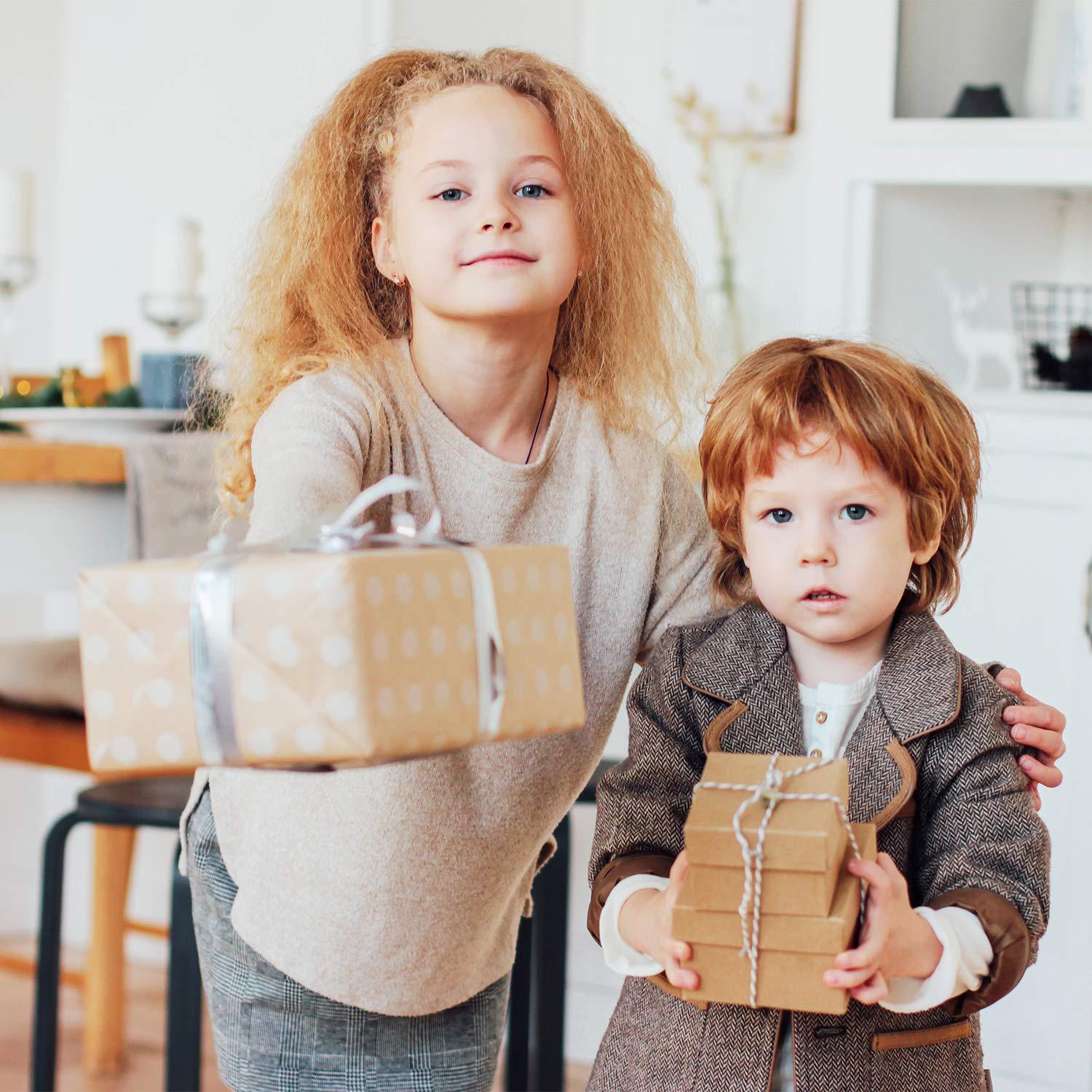 Moretoes Moretoes 8x8x4 Gift Boxes, 12pcs White Kraft Paper Gift Box with Lids for Wedding Present, Bridesmaid Proposal Gift, Birthday Party Gift, Engagements