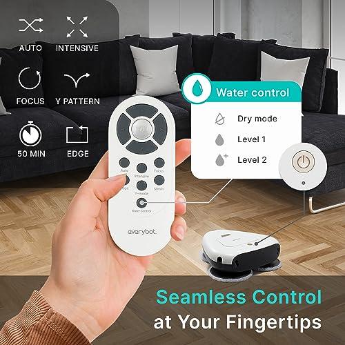 EVERYBOT EVERYBOT Three-Spin Robot Mop - Ultra Quiet Smart Mopping Robot Cleaner Only | Powerful Stylish 3 Spin Wet Mop for Hard Floor & Tile Cleaning with Remote Control | Large Water Tank