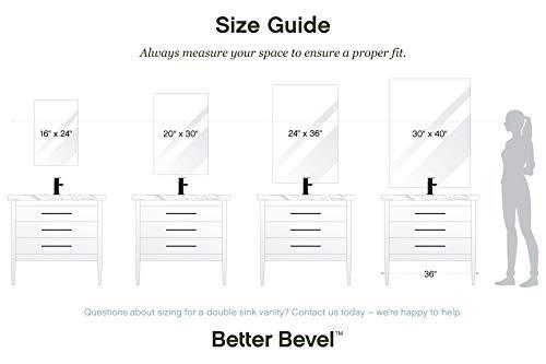 The Better Bevel Better Bevel Frameless Rectangle Mirror, 30\" x 40\" Bathroom Wall Mirror w/Pencil Polished Edge