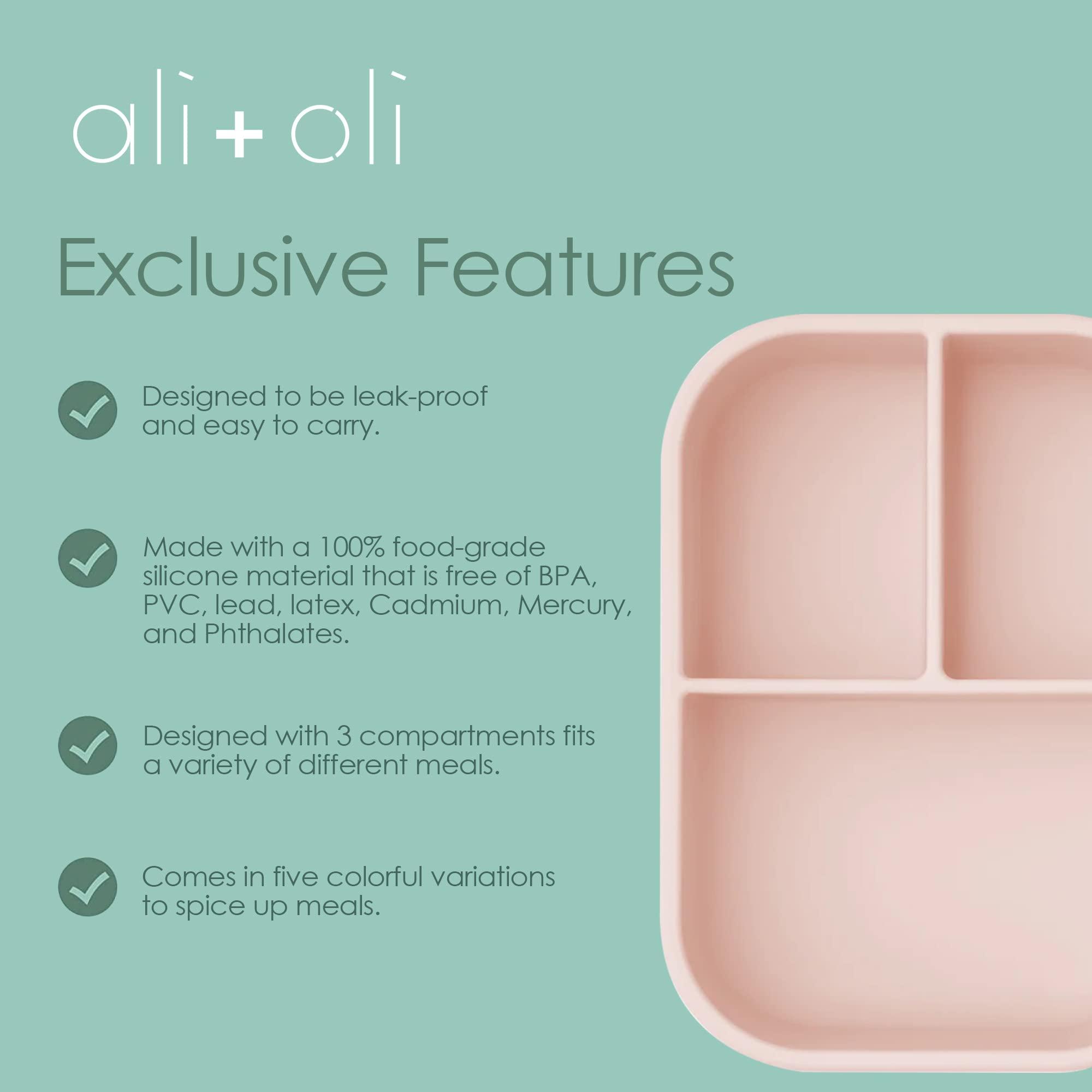 Ali+Oli Ali+Oli Bento Box (Rose) and Smock Bib (2-pk) Set (Butterfly, Blush) Back to School Bundle