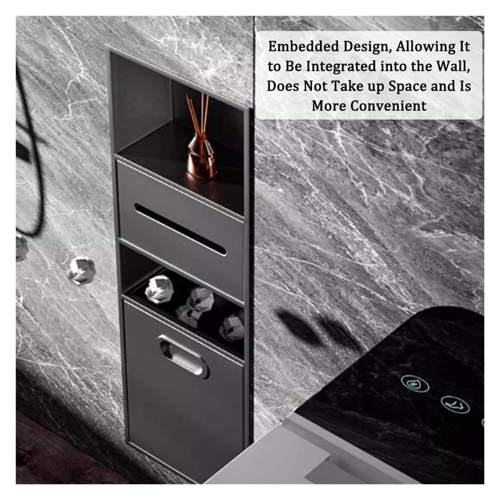 PHLEPS Stainless Steel Shower Nich Stainless Steel Bathroom Niche, Toilet Paper Storage Rack, Recessed Waterproof Shower Niche For Bathroom Storage/Shampoo/Toiletries ( Color : Apricot , Size : 65x30x14cm )