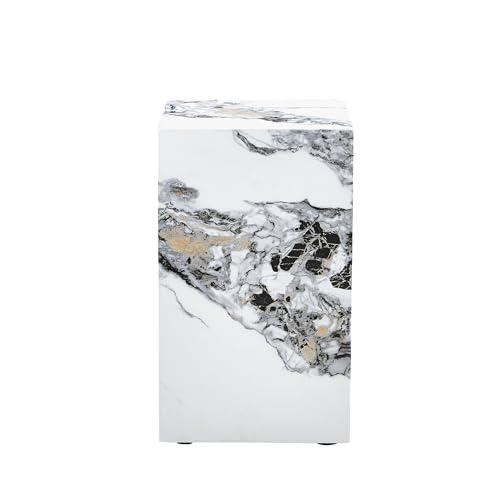 YiaFurio YiaFurio Cube End Table Wood Grain,Modern Side Table for Living Room,Contemporary Nightstand Table Sofa Table for Home,No Assembly