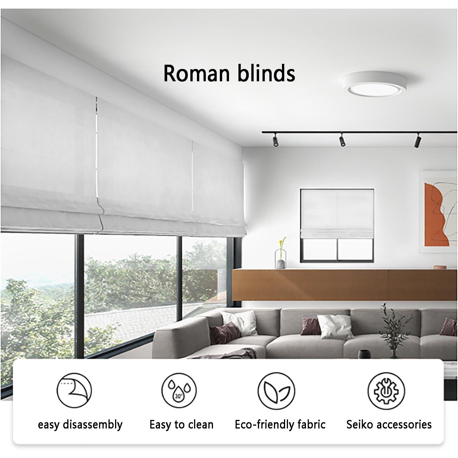 TAIGOR Roman Shades,Blackout Roman Shades Blinds,Cordless Roman Shades Window Blinds for Windows, Farmhouse, French Doors, Kitchen Windows-D-41 W x 56" H
