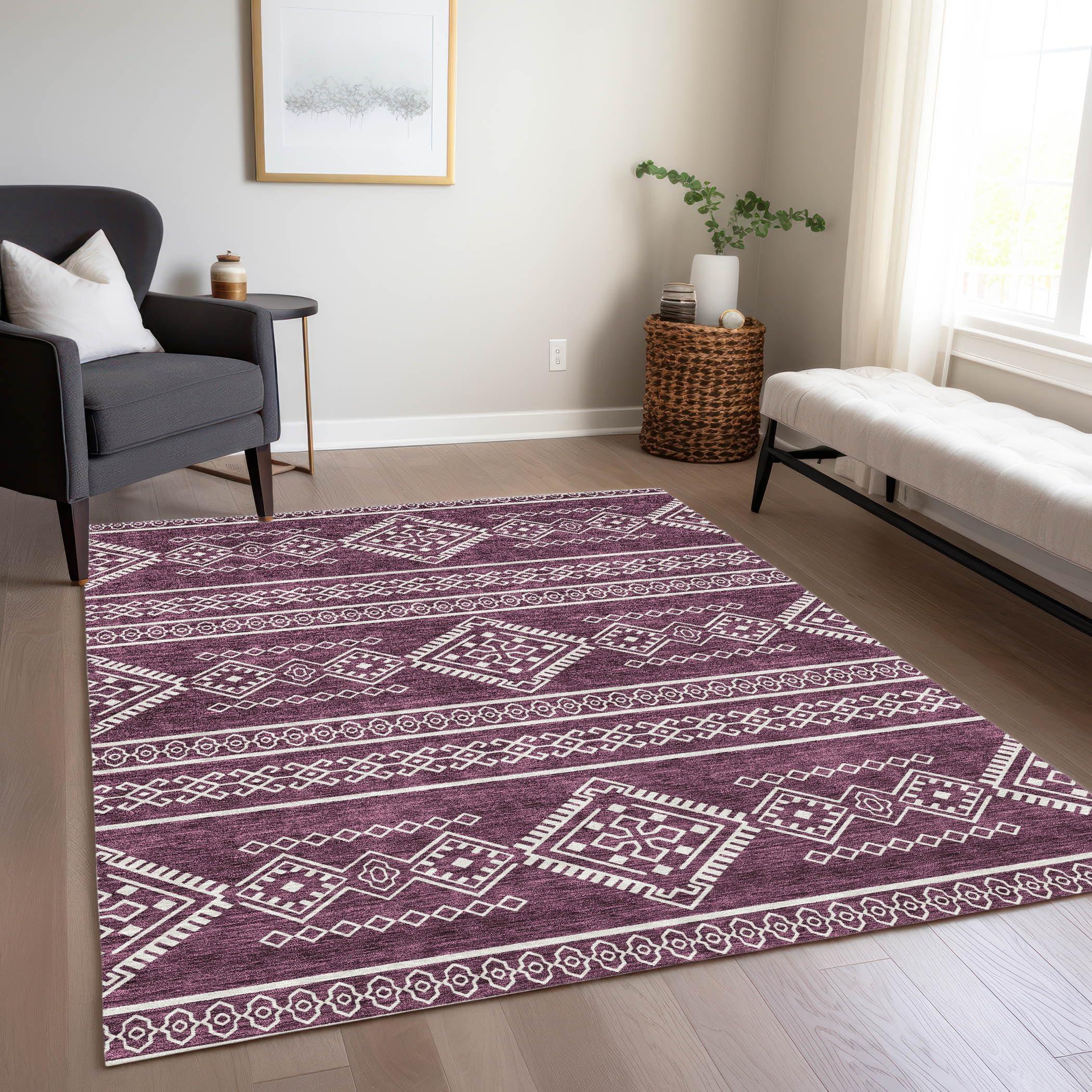 Addison Rugs Addison Rugs Chantille ACN901 Eggplant 10' x 14' Indoor/Outdoor, Machine Washable, Easy Clean, Non Shedding, Bedroom, Living Room, Dining Room, Kitchen, Patio Rug