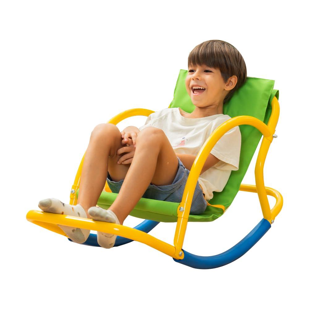 PLATPORTS PLATPORTS Kids Sensory Autism Spinning Chair - Rocking Seesaw Chair for Kids - Sensory Seat for Kids - Toddlers 3-5