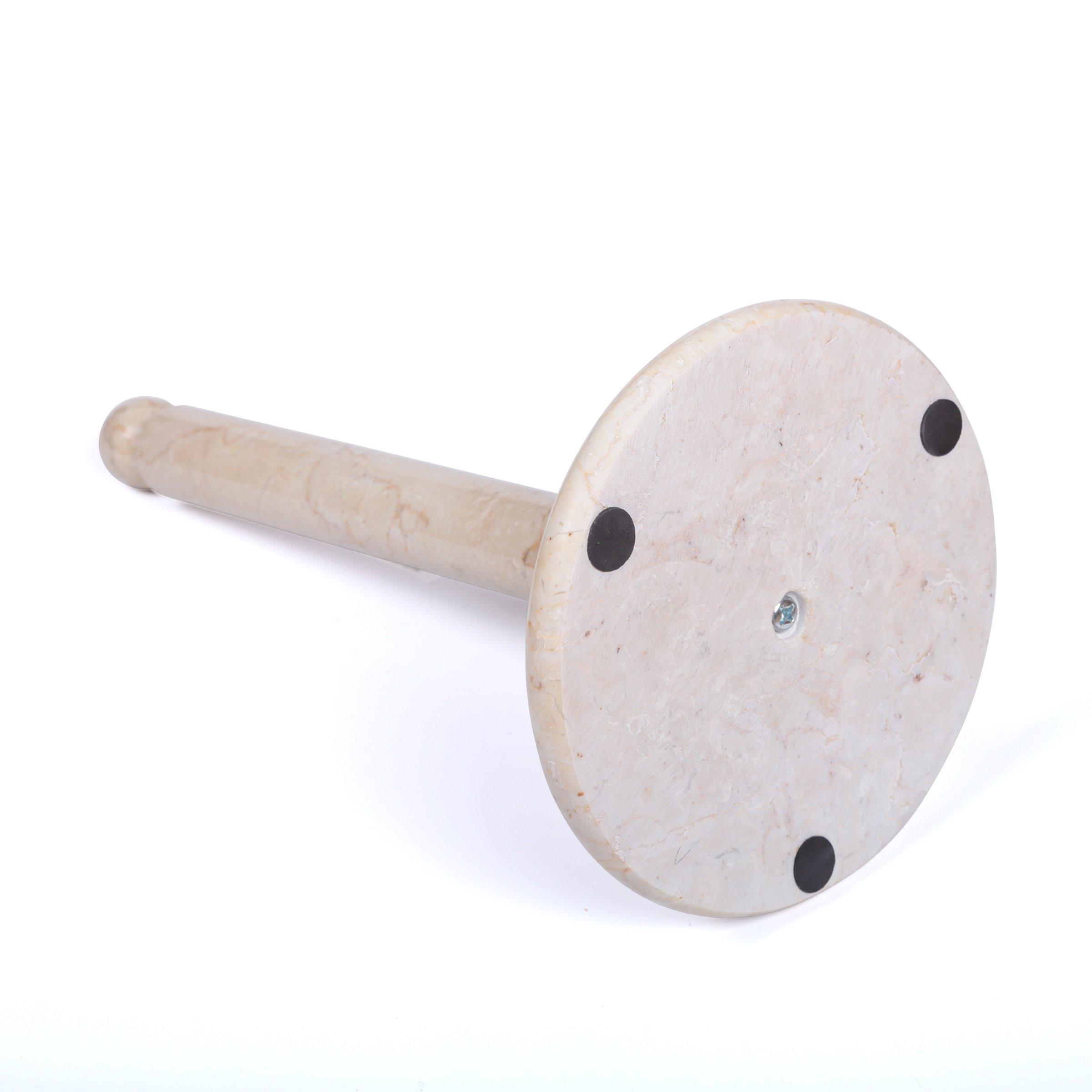 Creative Home Creative Home Natural Champagne Marble Upright Paper Towel Holder Kitchen Towel Dispenser Stand Kitchen Countertop Organizer, 6.5\" Diam. x 12.5\" H, Beige