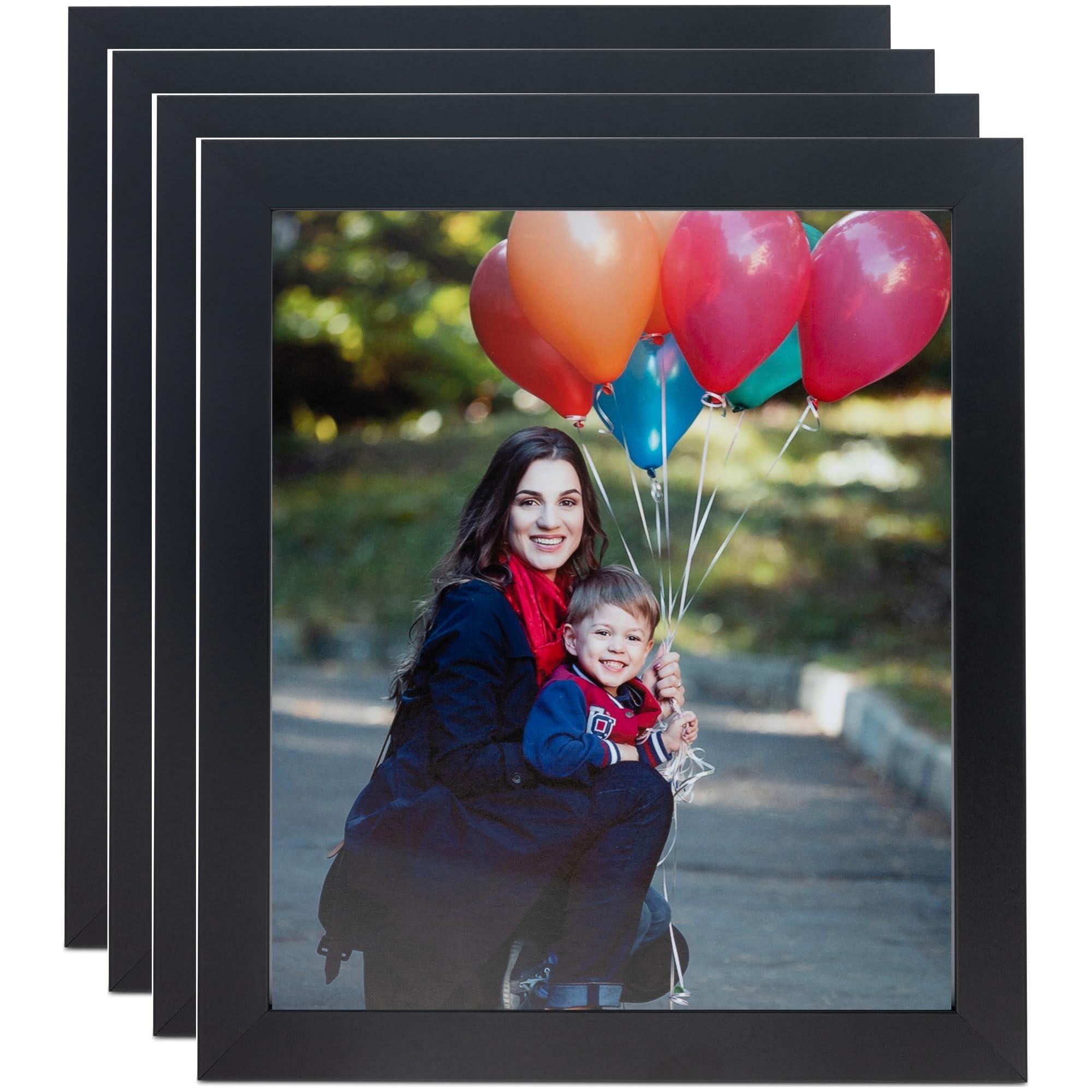 ArtToFrames ArtToFrames 22x28 Inch Black Picture Frame, 4 - Pack, This 1.25 inch Custom MDF Poster Frame is Black, Comes with Economy Acrylic (Frame_Pack_4_FRBW72079-22x28)