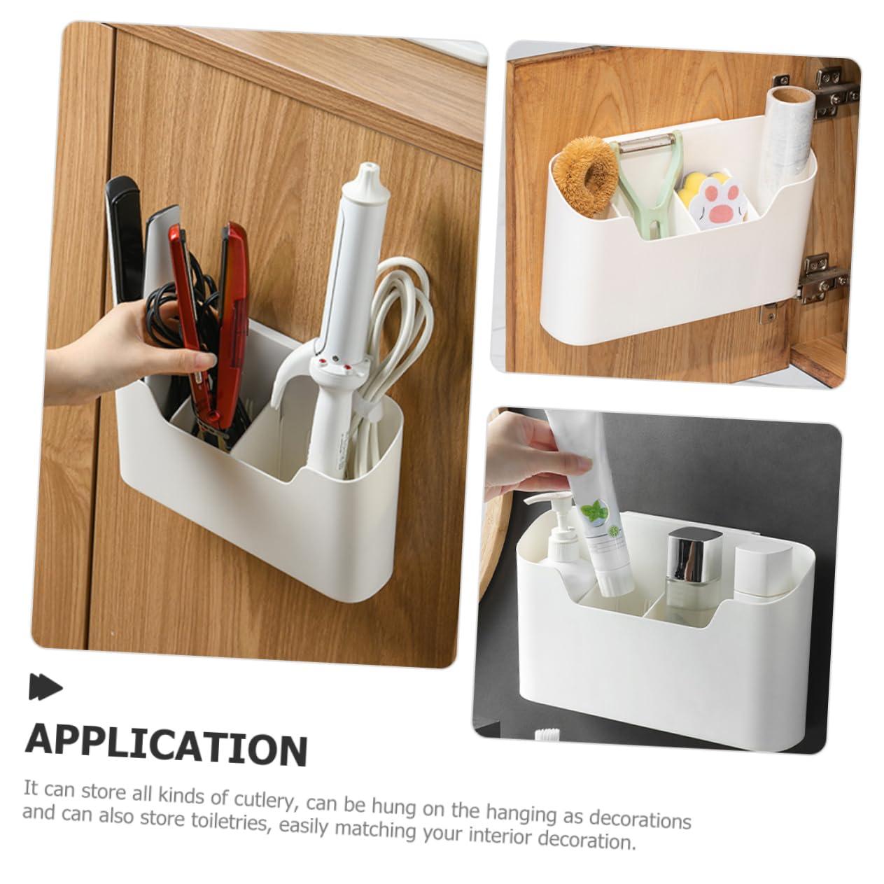 VOSAREA VOSAREA Bathroom Convenience Wall Storage Box White Large Organizer Box for Toothpaste Toothbrush Makeup Brush