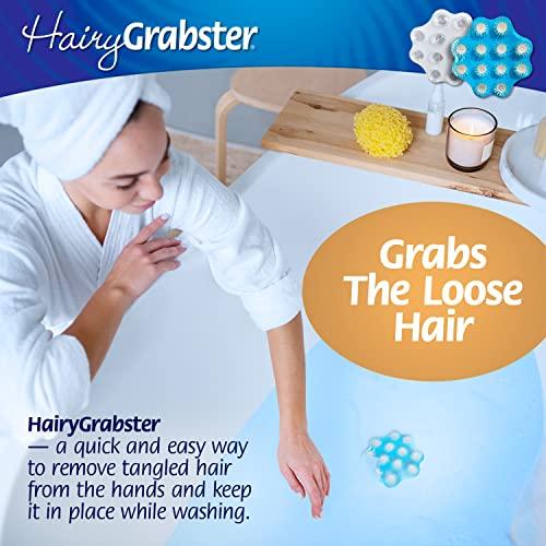 HairyGrabster As Seen on Shark Tank Hair Shower Drain Hair Catcher, Hair Stopper Bathtub Drain Protector, & Catcher Drain Cover Alternative, Must-Haves HairyGrabster, 1 Pack, Blue