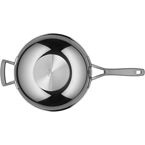 WMF WMF Wok Multiply 28cm with Metal lid, Stainless Steel, Silver, 57.5 x 33.2 x 20.3 cm