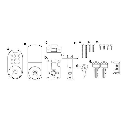 MiLocks MiLocks XKK-02AQ Digital Door Knob Lock with Keyless Entry via Remote Control and Keypad Code for Interior Doors
