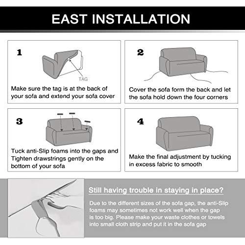 Lamberia Lamberia Printed Sofa Cover Stretch Couch Cover Sofa Slipcovers for Couches and Loveseats with Two Free Pillow Case (Beige, Loveseat)