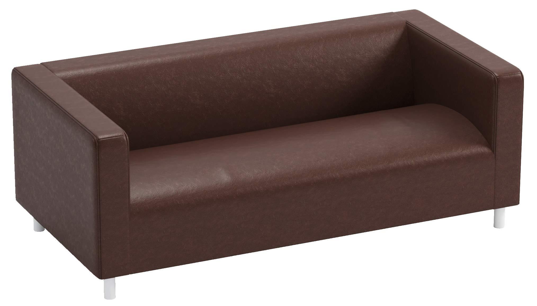 Sofa Pro The PU Leather Klippan Loveseat Sofa Cover Replacement is Custom Made for IKEA Klippan Loveseat Sofa Slipcover. (Dark Brown Faux Leather)