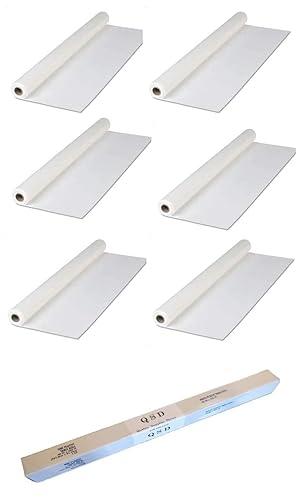 QSD QSD Plastic Party Banquet Disposable Tablecloth Roll White- 300 ft. x 40 in. - Each Roll Covers 30 8\' Foot Tables - 6 Pack