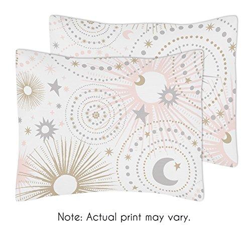 Sweet Jojo Designs Sweet Jojo Designs Blush Pink, Gold, Grey and White Star and Moon Celestial Girl Full/Queen Kid Childrens Bedding Comforter Set 3 Pieces