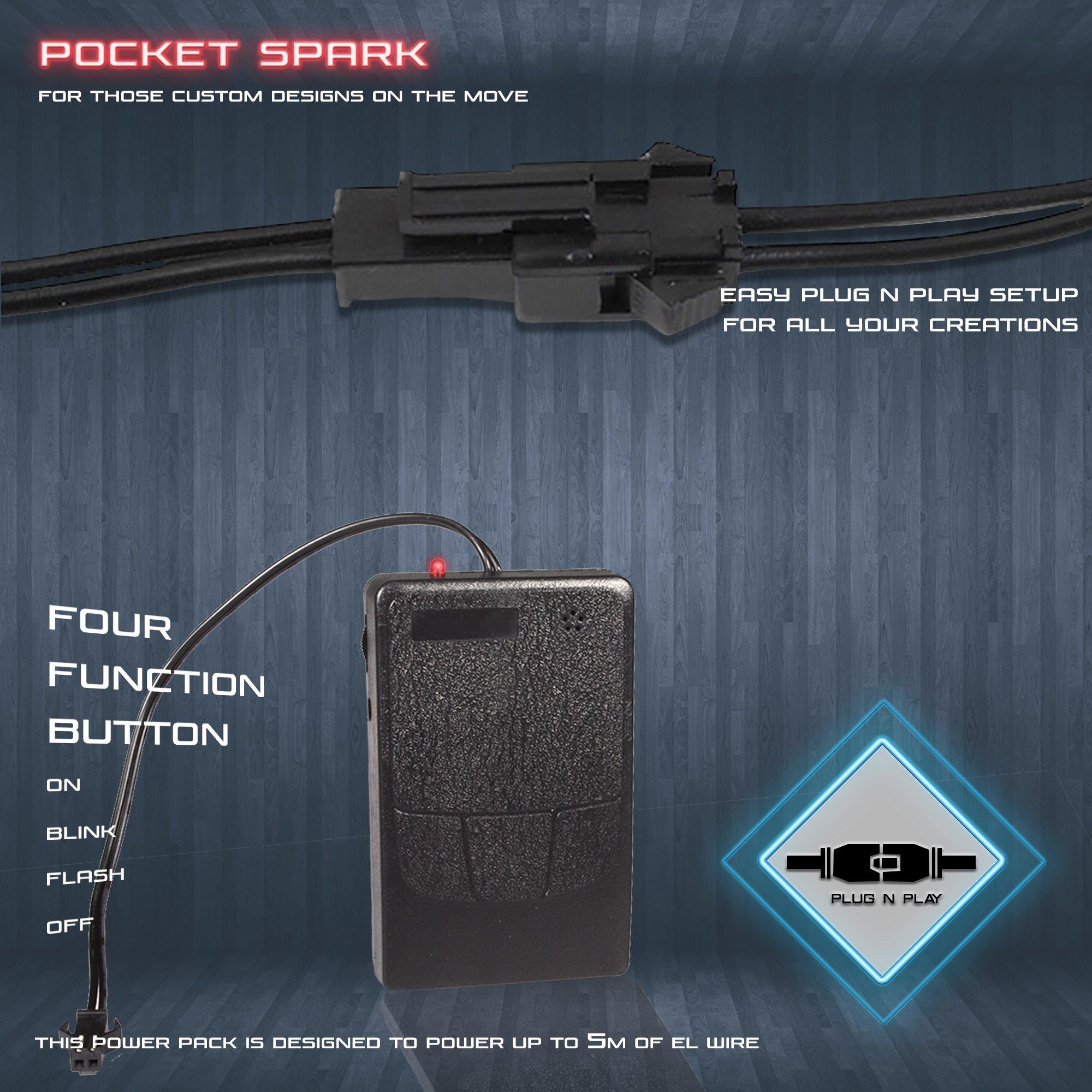 Stark 1-Pack 5m/16.4ft Orange Neon LED Light Glow EL Wire - 1.4 mm Thin - Powered by 6V Portable - 4AAA - Craft Neon Wire String Light for DIY Project Costume Accessories Cosplay