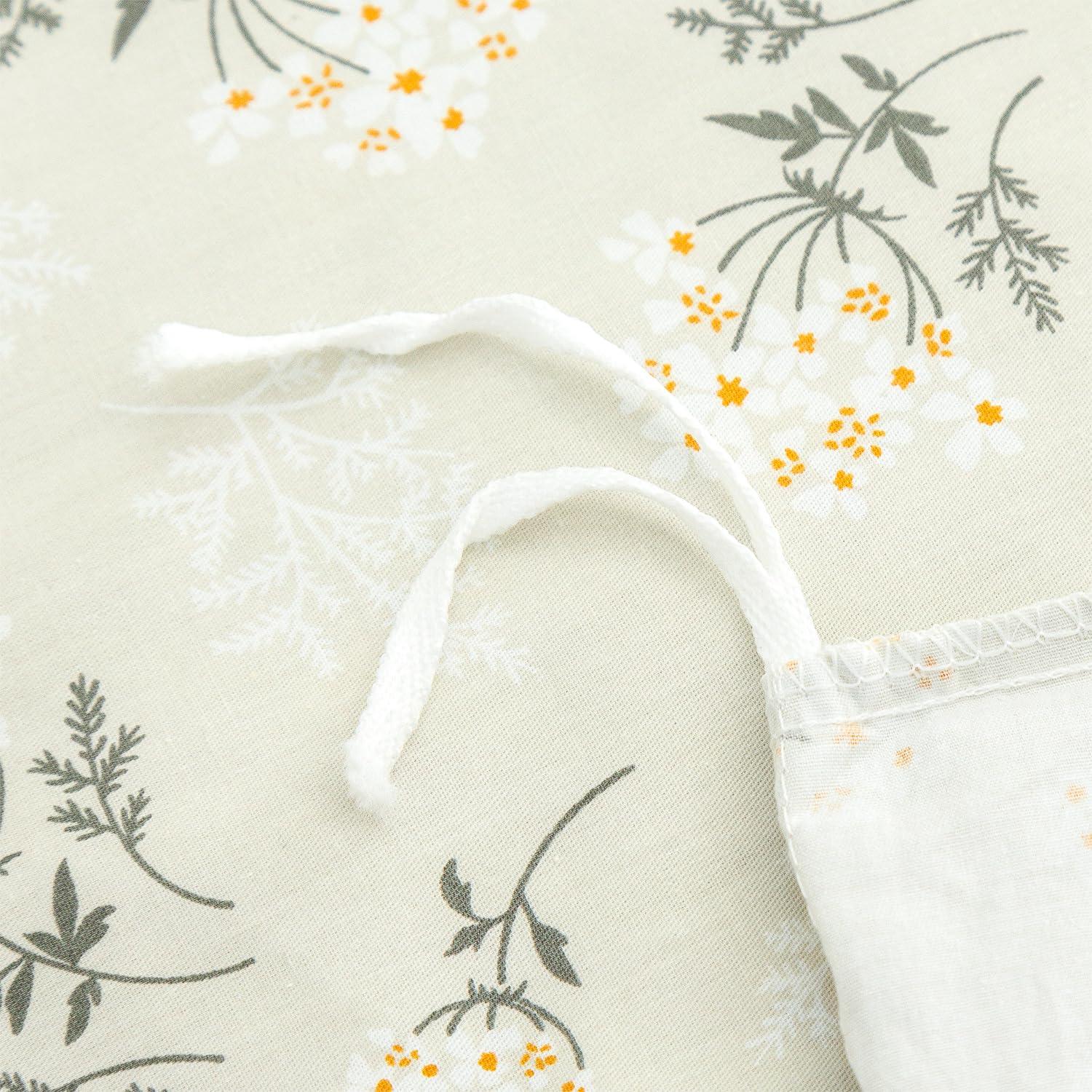 Jane yre Duvet Cover Twin Floral, 100% Cotton 3 Pieces Floral Bedding Set Twin, Garden Style Green Flower Pattern Floral Duvet Cover Twin, with Zipper Closure, Luxury Soft Breathable Comfy (Floral, Twin)