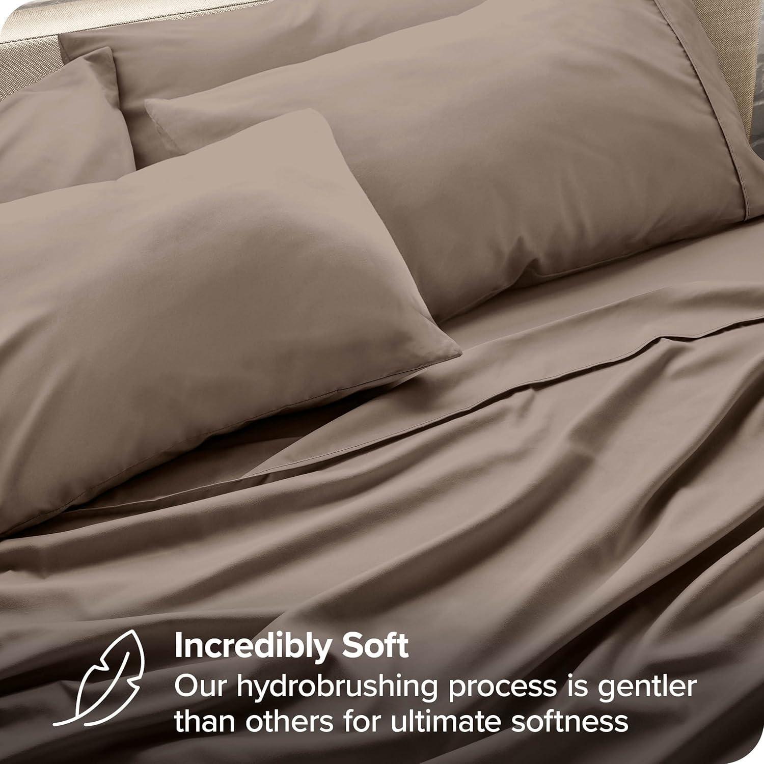 Dazzles Collection Dazzles Collection 1000-Thread-Count Soft & Silky Sateen Weave 100% Rich PIMA Cotton Sheet Set Fit 21-23\" Deep Pocket (Twin XL Size Solid, Taupe).