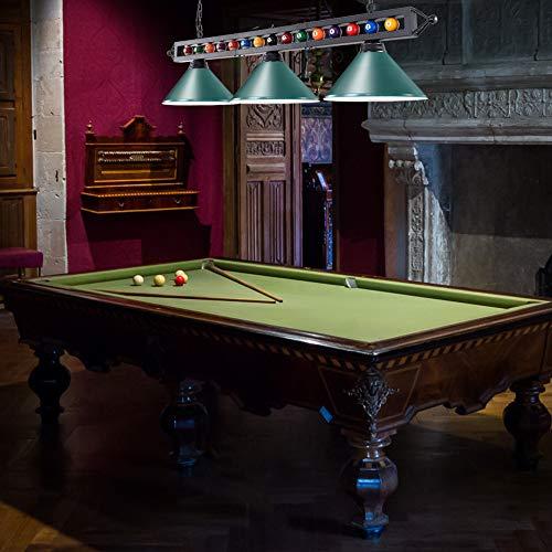 Wellmet Wellmet 59" Pool Table Light, 3 Lights Hanging Pool Table Lighting, Adjustable Billiard Lights for 7ft 8ft 9ft Pool Billiard Table, Bar Table, Green