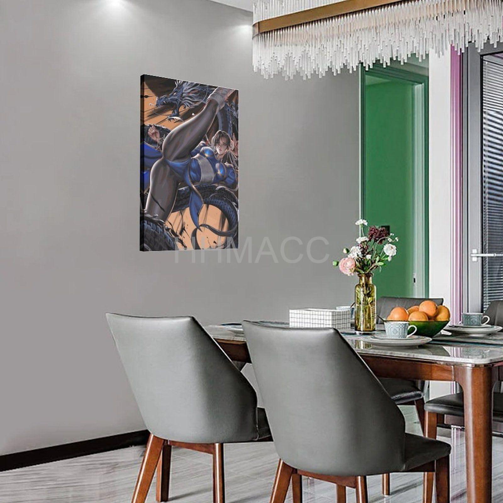 HHMACC HHMACC Anime Poster Sexy Anime Beauty Chun Li Art Poster (8) Wall Poster Art Canvas Printing Poster Office Bedroom Aesthetic Poster Frame-style 16x24inch(40x60cm)