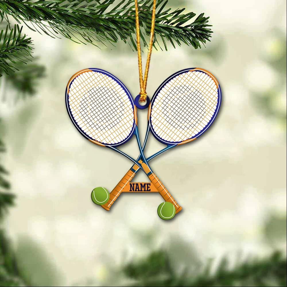 My4gifts Personalized Tennis Ornament, Personalized Girl Boy Tennis Player Christmas Acrylic 2D Flat Ornament, Gifts for Tennis Lovers, Tennis Player, Tennis Christmas Ornament Christmas Tree Decor7