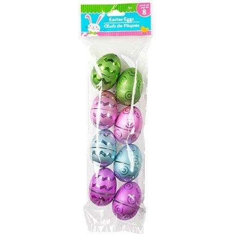Greenbrier Greenbrier Metallic and Frosted-Matte Hollow Plastic Eggs, 8-ct. Packs