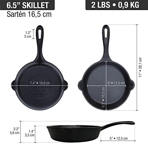Victoria Victoria 6.5 Inch Mini Cast Iron Skillet. Small Frying Pan,Seasoned with 100% Kosher Certified Non-GMO Flaxseed Oil (SKL-206)