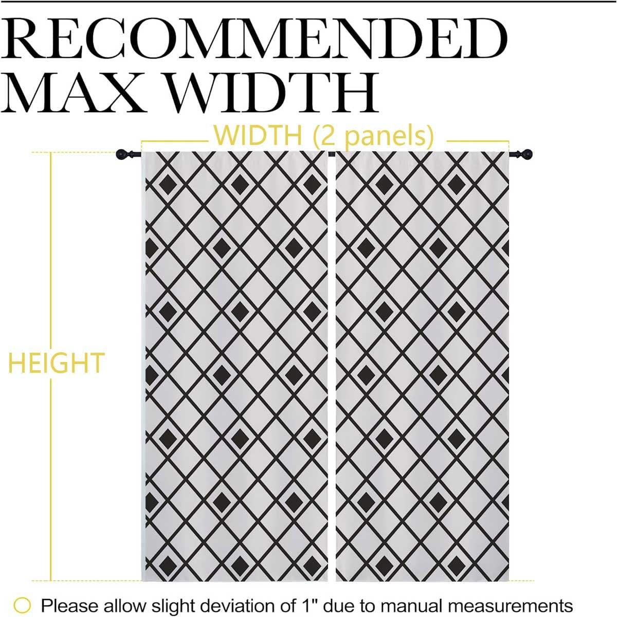 WHYATT Black Cortinas para Ventanas De Cuarto Geometry Lattice Line Modern Curtain Window Soundproof Door Blanket 63inch Width by 63inch Length