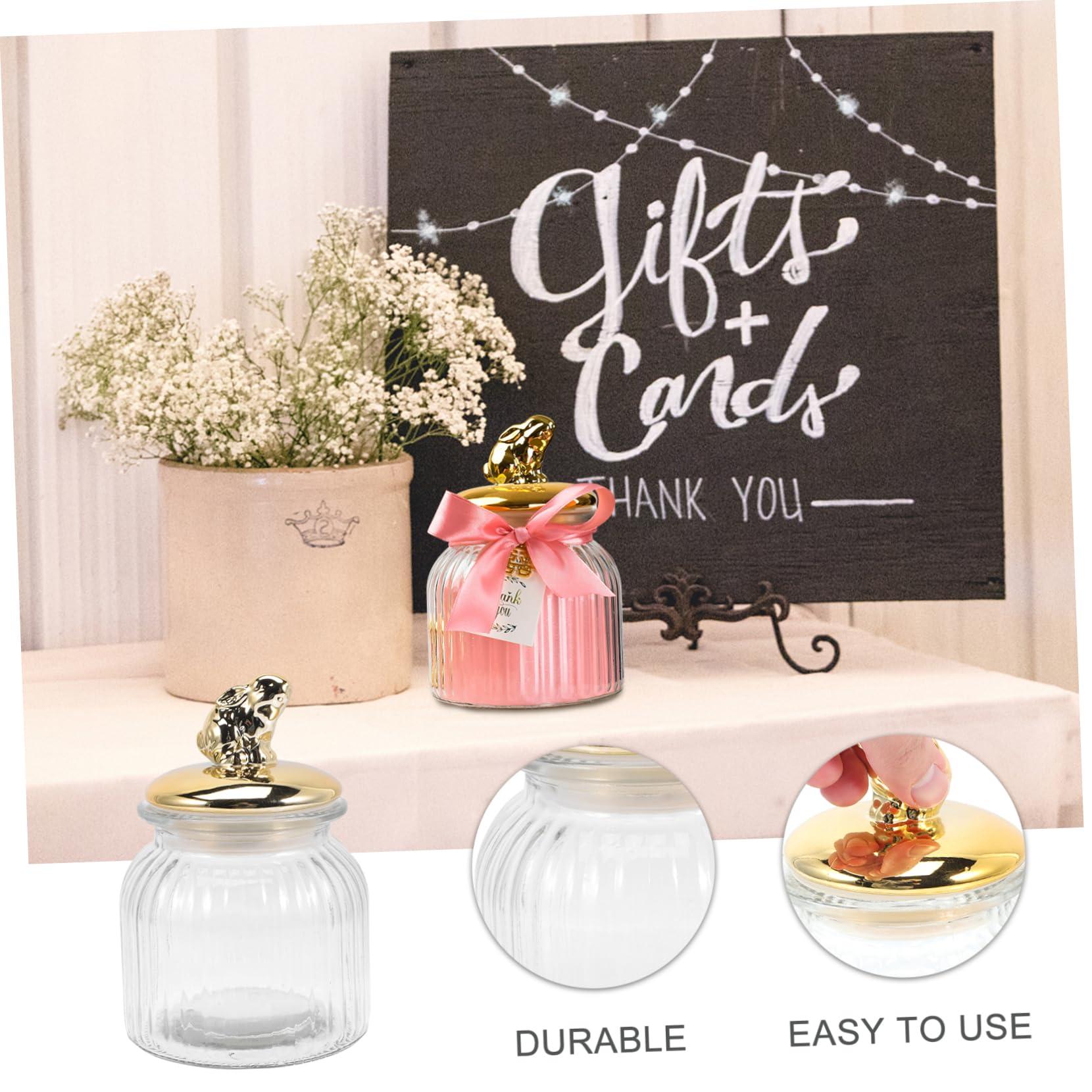 PRETYZOOM PRETYZOOM Rabbit Ear Glass Jar Glass Food Canister Glass Bunny Canister Loose Tea Container Candy Jar Candy Holder Containers with Lids Decor Treat Jar With Cover Ceramics Toothpick Jar