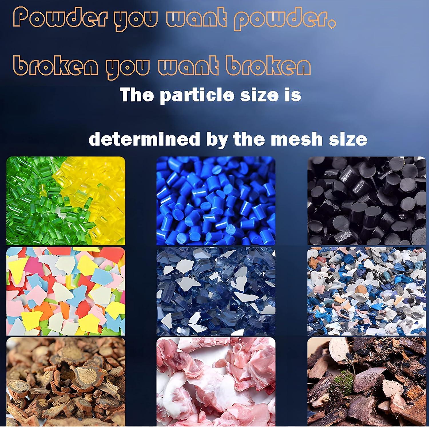 HayWHNKN HayWHNKN Electric Plastic Shredder Plastic Crusher Grinder Bottle Cans Crusher Chipper Granulator for Recycling Waste Plastic Scrap Crushing Machine Plastic Crusher for PC/PVC/Rubbler 220V 2.2KW