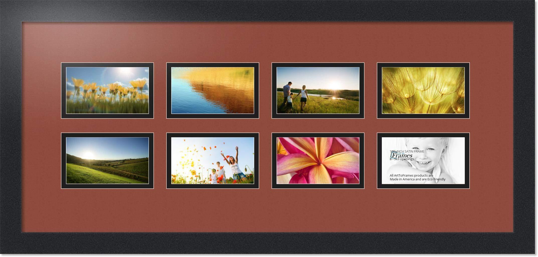 ArtToFrames Art to Frames Double-Multimat-1041-766/89-FRBW26079 Collage Photo Frame Double Mat with 8-3x5 Openings and Satin Black Frame