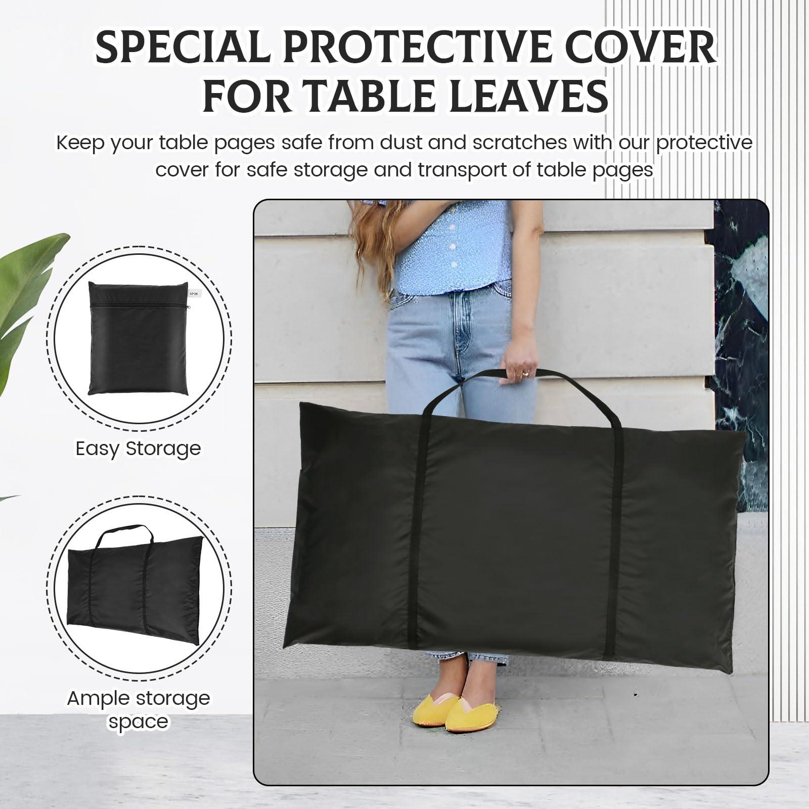 YLMFTNU Table Leaf Storage Bag Padded, Waterproof Table Leaf Cover with Zipper and 2 Shoulder Straps, Scratch Resistant Dining Table Cover for Storage and Keep Your Table Leaf Safe