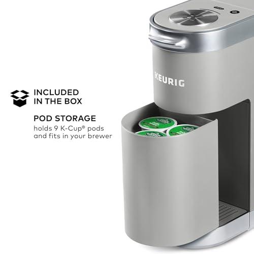 Keurig Keurig K-Mini Plus Single Serve K-Cup Pod Coffee Maker, with 6 to 12oz Brew Size, Stores up to 9 K-Cup Pods, Travel Mug Friendly, Studio Gray