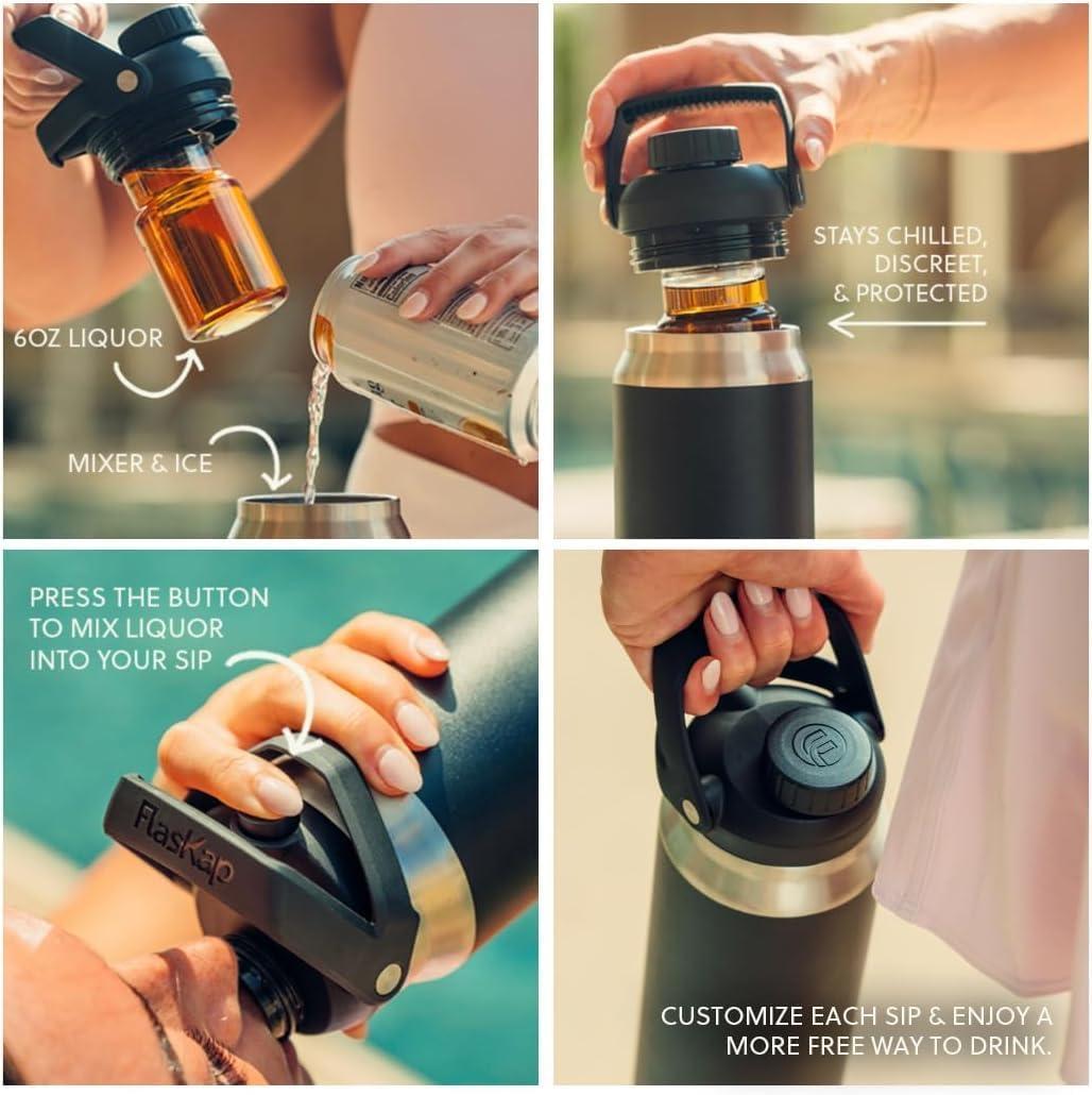 Flaskap Flaskap FreePour 6oz Drinking System: Tumbler Accessories Compatible with the Yeti Rambler Bottle, Tumbler Lid, Leak Proof Lid, Tumbler Attachment