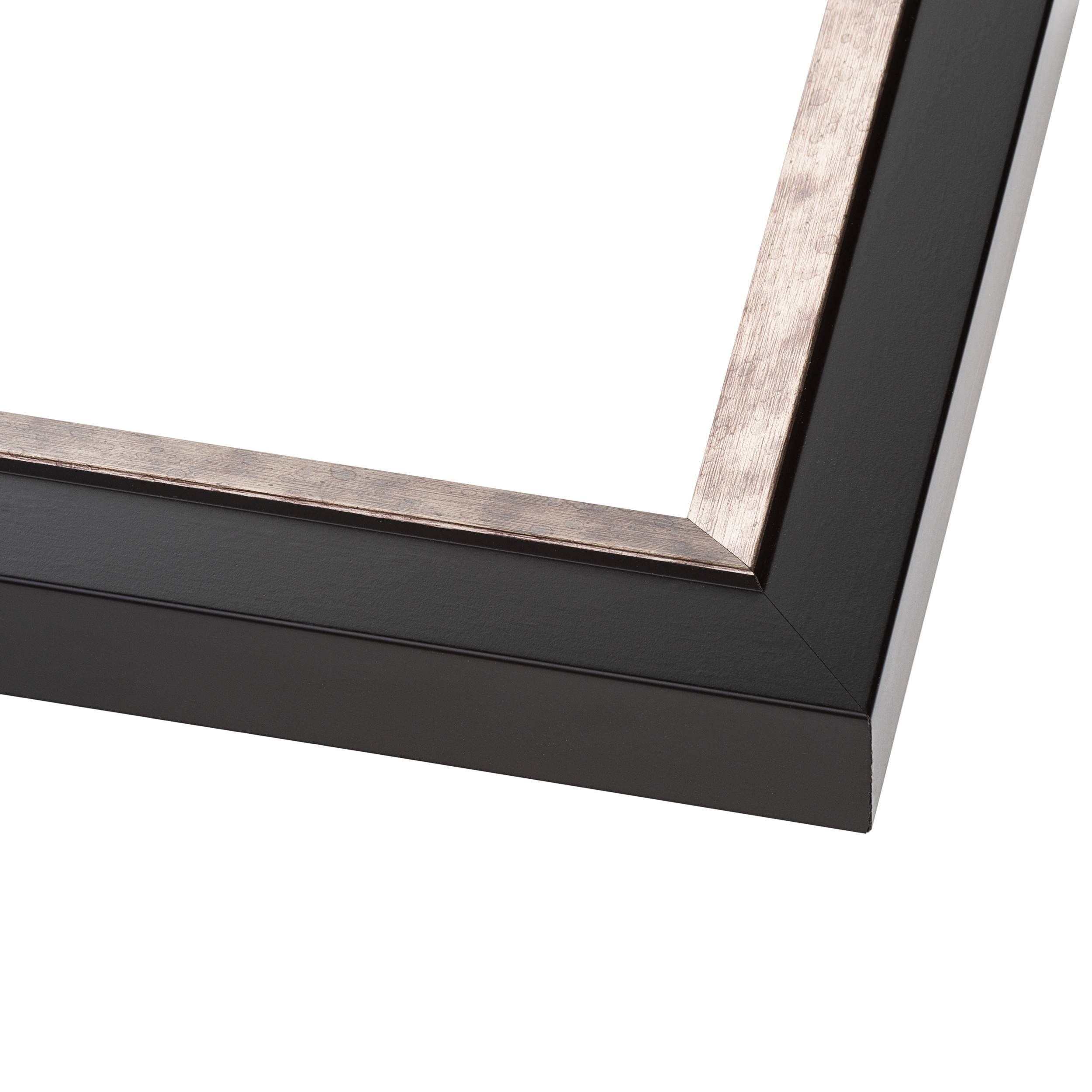 CustomPictureFrames.com 23x31 Frame Silver Real Wood Picture Frame Width 1.25 Inches | Interior Frame Depth 0.75 Inches | Dante Modern Photo Frame Complete with UV Acrylic, Foam Board Backing & Hanging Hardware