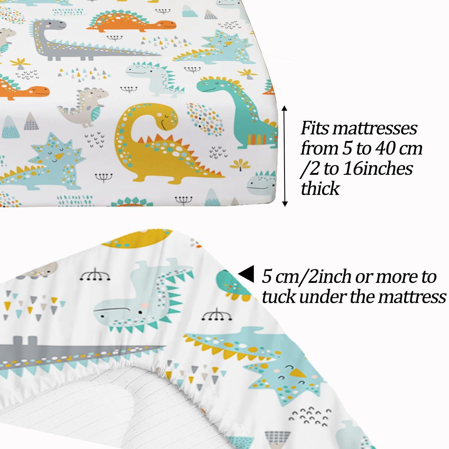 Generic Full Size 4 Piece Sheet Set Jungle Animals Cartoon Dinosaur Bed Sheets Set Deep Pockets, Comfy Breathable & Cooling Microfiber Fitted Sheets, Easy-Fit, Extra Soft & Wrinkle Free Sheets