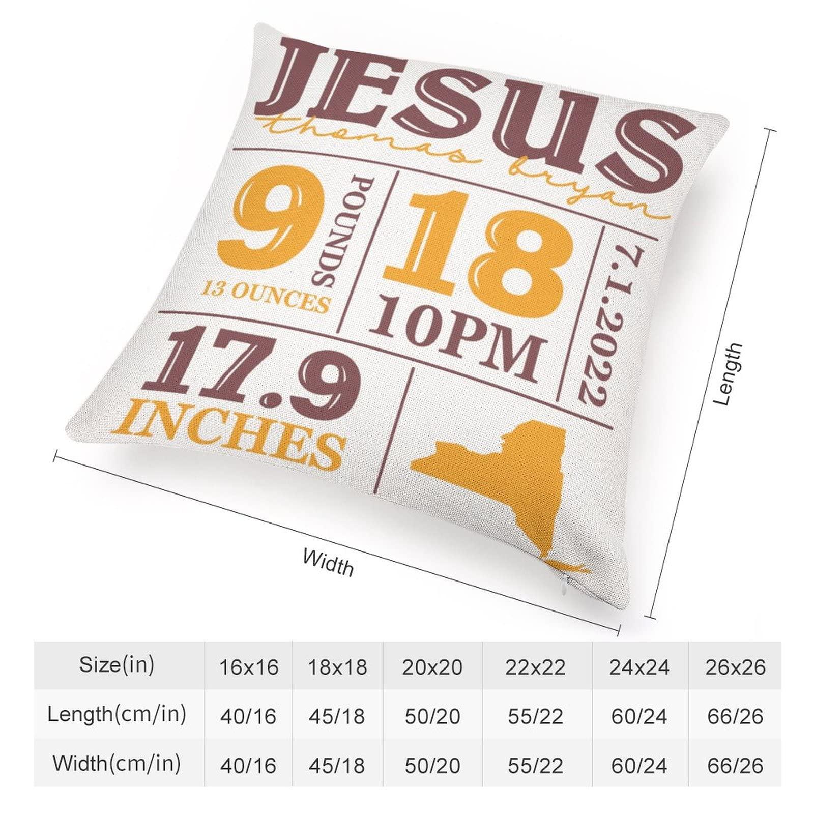 by Unbranded Decorative Pillowcase 16x16 Birth Announcement Pillows Baby Pillow Custom Birth Detail Pillow State Baby Boy Girl Keepsake Gifts Linen Decorative Pillowcase Sofa Throw Pillows Covers Zipper