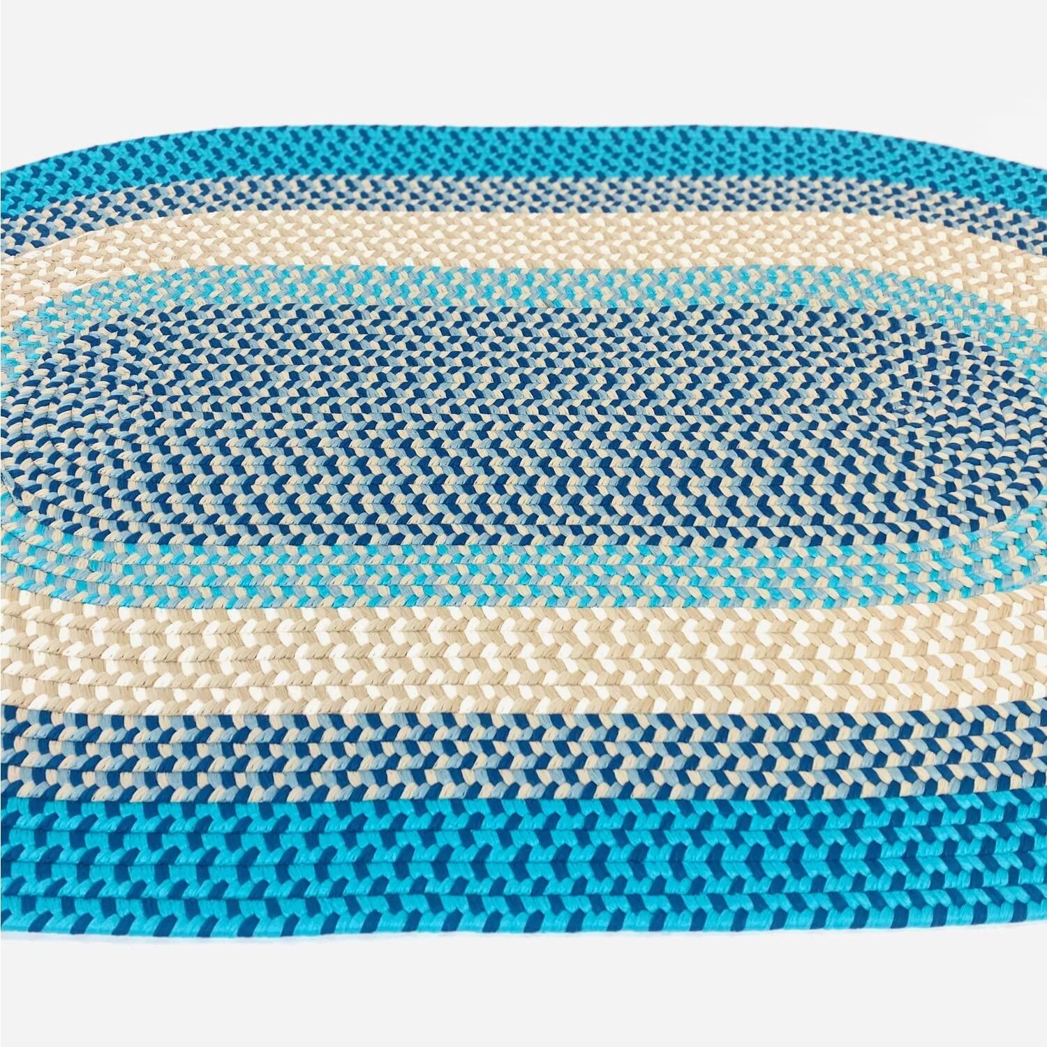 Colonial Mills Colonial Mills Kingston Braided Rug, 8x11, Aqua