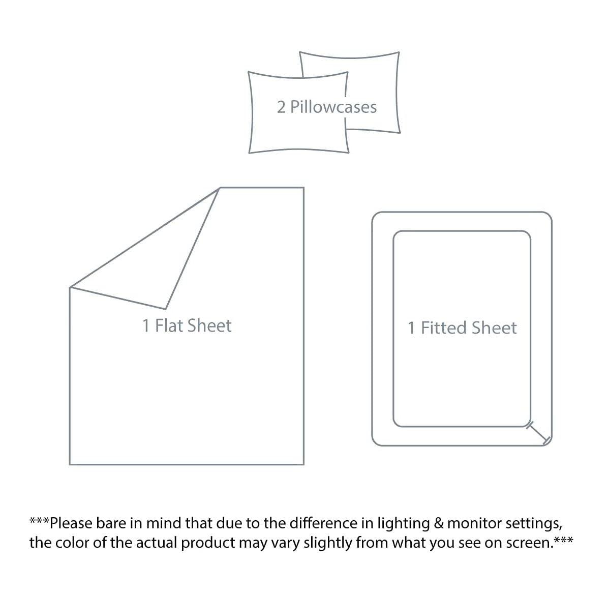 Kings Loft 4 Piece Ruffle Sheet Set, 2 Inch Ruffle On The Top Hem of The Flat Sheet and Pillowcases, 18 Inch Deep Pocket, 100% Egyptian Cotton, 800 Thread Count, King Size, Solid Dark Grey