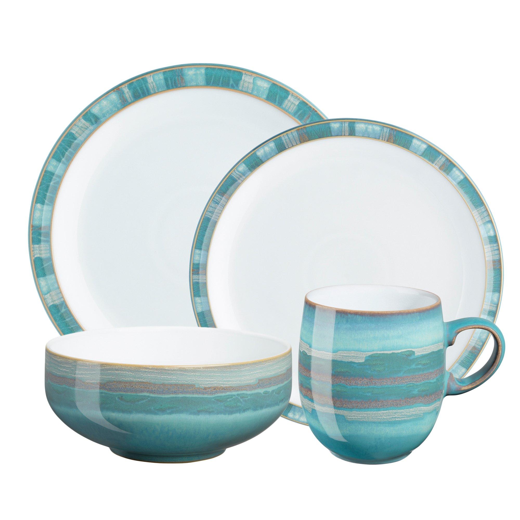 Denby Denby Azure Coast 4-Piece Place Setting, Blue