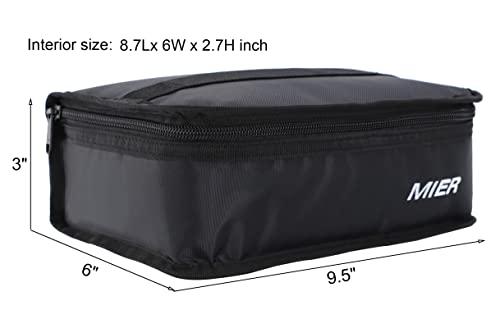 MIER MIER Portable Thermal Insulated Cooler Bag Mini Lunch Bag for Kids, Black