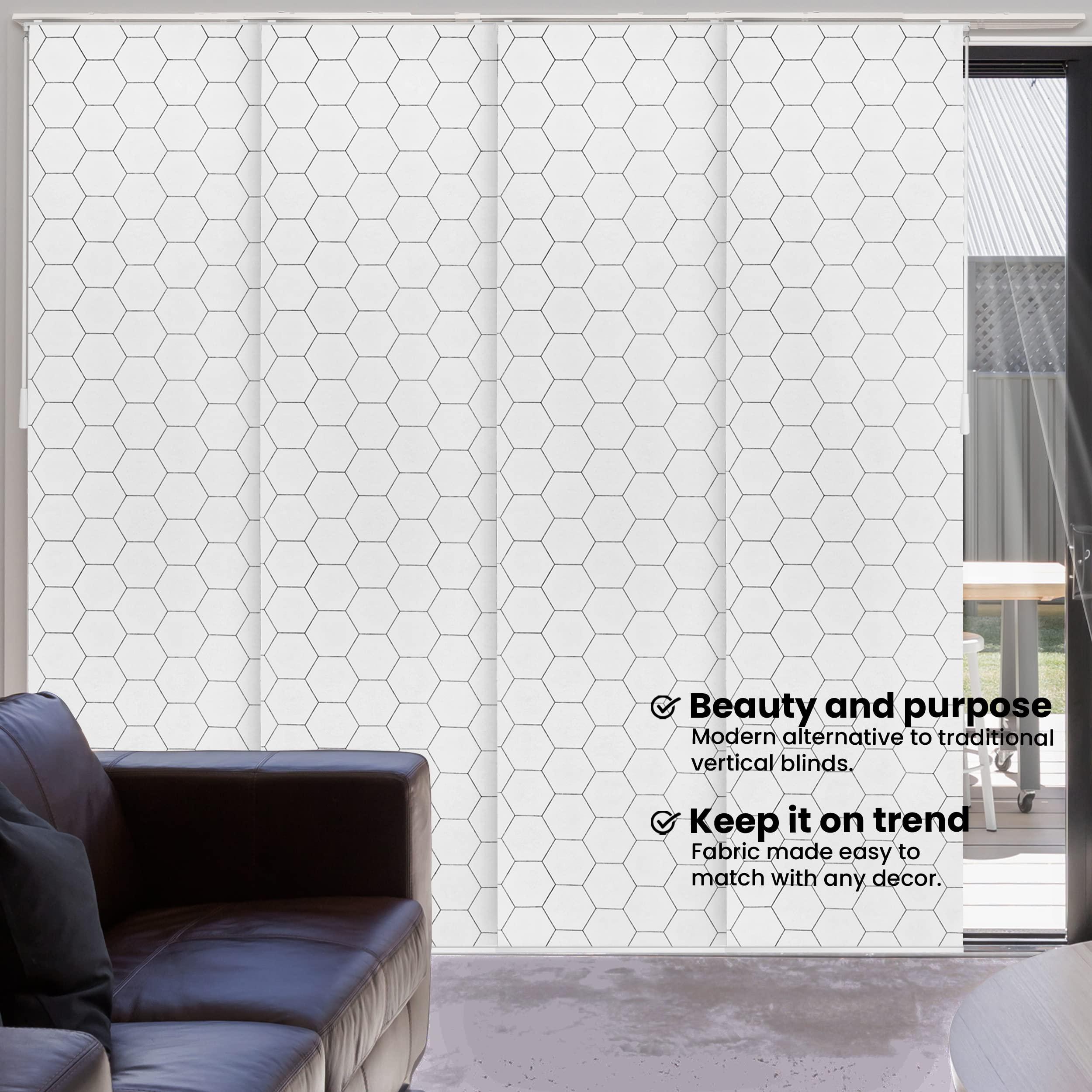 CHICOLOGY CHICOLOGY Sliding Door Blinds, Blinds for Sliding Glass Doors, Sliding Glass Door Blinds, Vertical Blinds for Patio Doors, Room Divider, Hexagon, W:46-86 x H: 0-96 inch